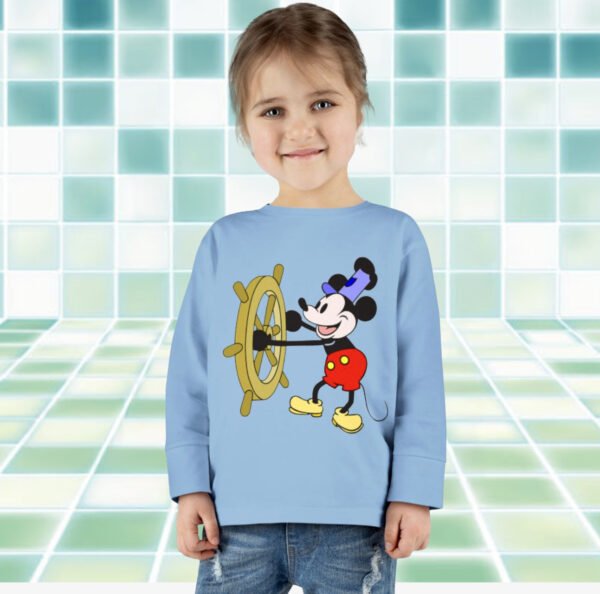 Vintage 1928 Steamboat Adventures Mouse, Toddler Long Sleeve Tee, Kids Casual Top