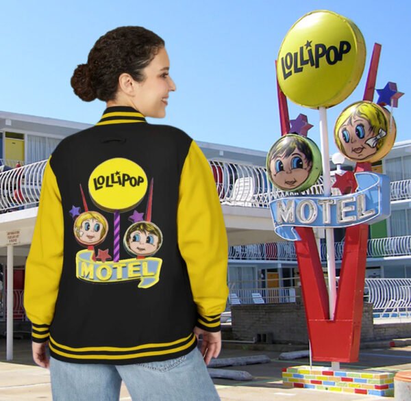 Lollipop Motel letterman jacket neon sign Wildwood New Jersey