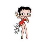 Vintage flapper cartoon character retro graphic stickers