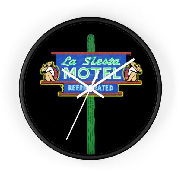La Siesta Motel Wall Clock, Kitchen Decor, Vintage Clock, Retro Timepiece,