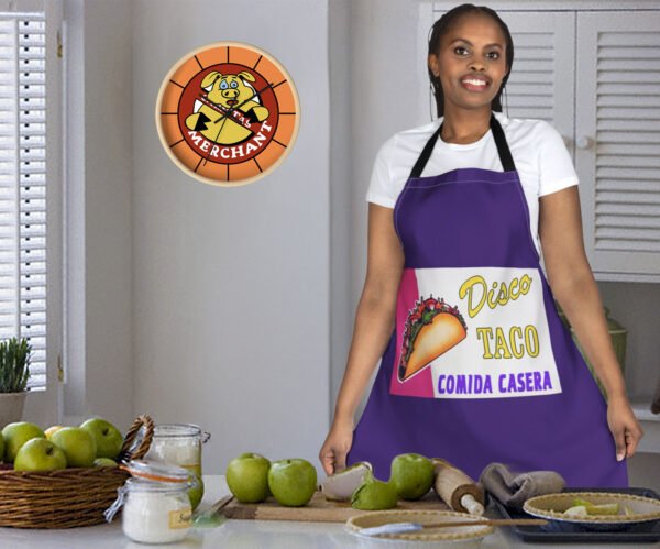 retro disco taco colorful vintage style cooking apron