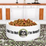funny dog food bowl shih tzu pun pet feeding bowl humor