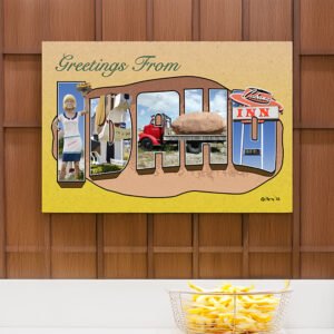 Idaho Retro 'Greetings From Idaho' Stretched Canvas Wall Art