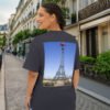 Paris Texas Eiffel Tower with cowboy hat back print t-shirt
